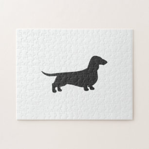 Puzzle Silhouette noire de dachshund