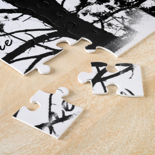Puzzle Silhouette noire et de blanc plus jamais de Raven