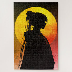 Puzzle Silhouette sous la Lune Mystique – Anime Élégant