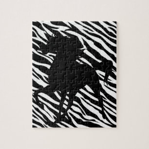 Puzzle Silhouette Unicorne Noire