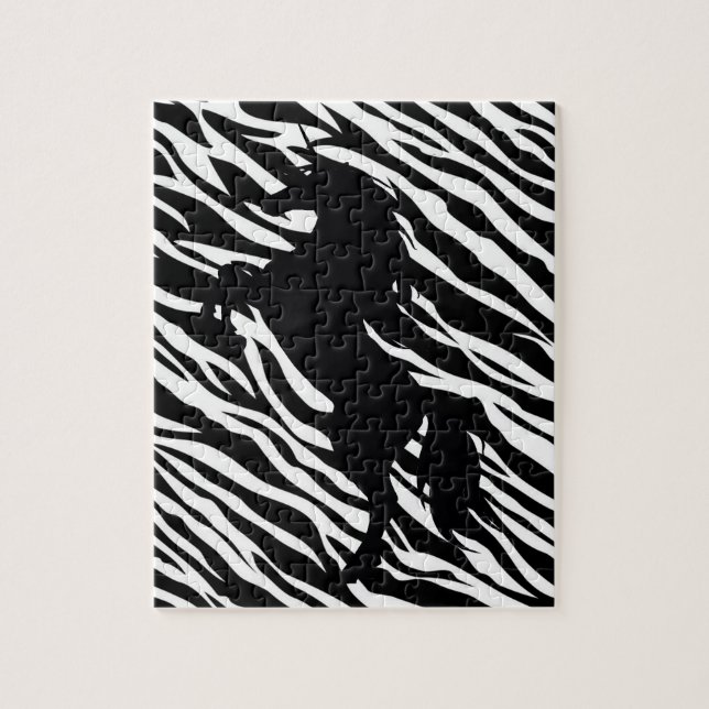 Puzzle Silhouette Unicorne Noire (Vertical)
