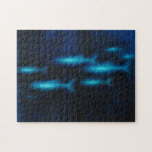 Puzzle Silhouettes de poisson bleu translucide<br><div class="desc">Ce dessin animé d'un groupe de poissons translucides bleus nageant sera un grand ajout à n'importe quel produit Zazzle et apportera une grande pop de couleur. Prenez-le aujourd'hui !</div>