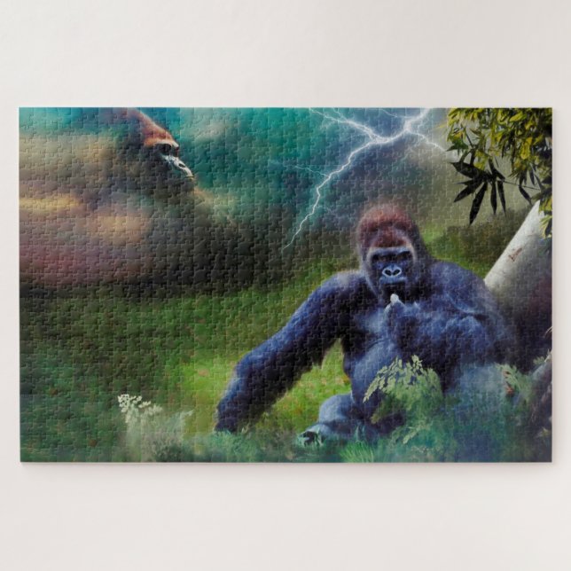 PUZZLE SILVERBACK GORILLA JUNGLE ÉCLAIRAGE (Horizontal)