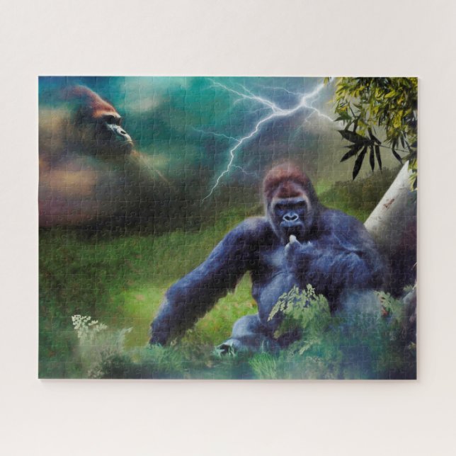PUZZLE SILVERBACK GORILLA JUNGLE ÉCLAIRAGE (Horizontal)
