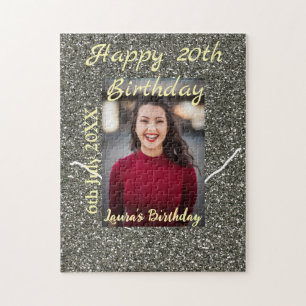 Puzzle Silverglitter photo 20e anniversaire ajouter nom d
