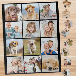 Puzzle Simple 12 Photo Collage Personnalisé Famille Amis
