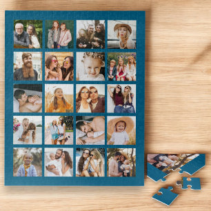 Puzzle Simple Blue Photo Collage 20 Photo Instagram