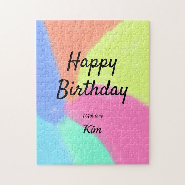 Puzzle simple calligraphie minimum heureux anniversaire p (Vertical)