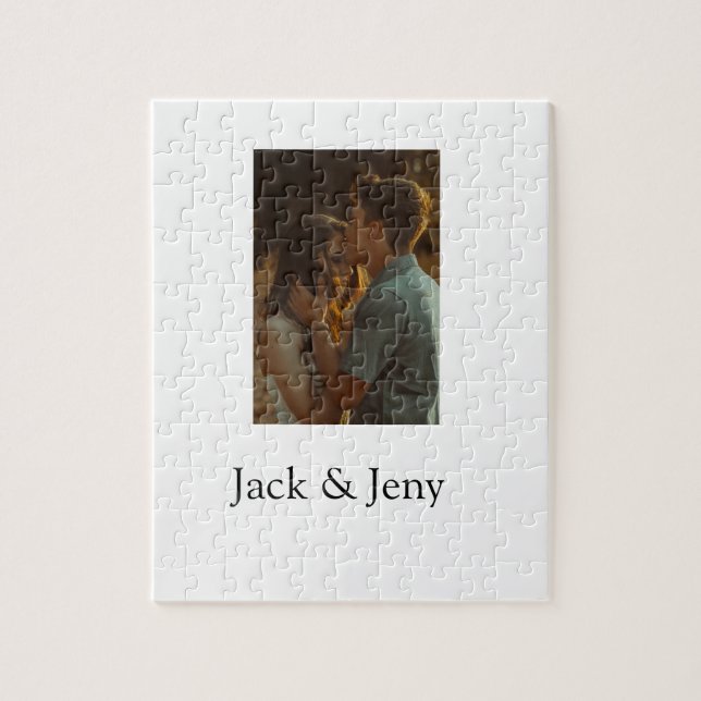 Puzzle Simple couleur minimale ajouter nom photo texte cu (Vertical)