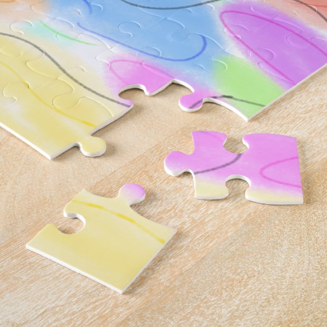 Puzzle simple et personnalisé aquarelle ajouter le logo s (Côté)