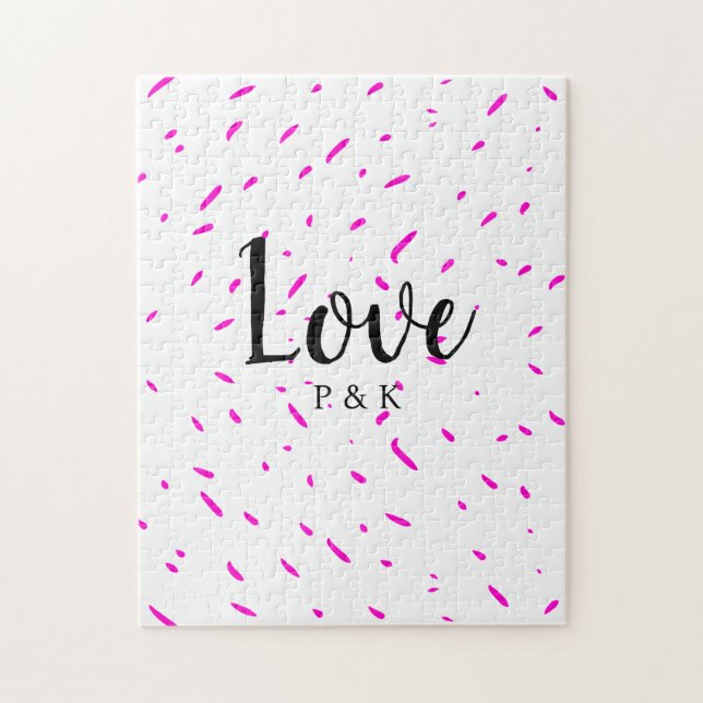 Puzzle Simple fond de nom d'amour abstrait rose minimalis (Vertical)