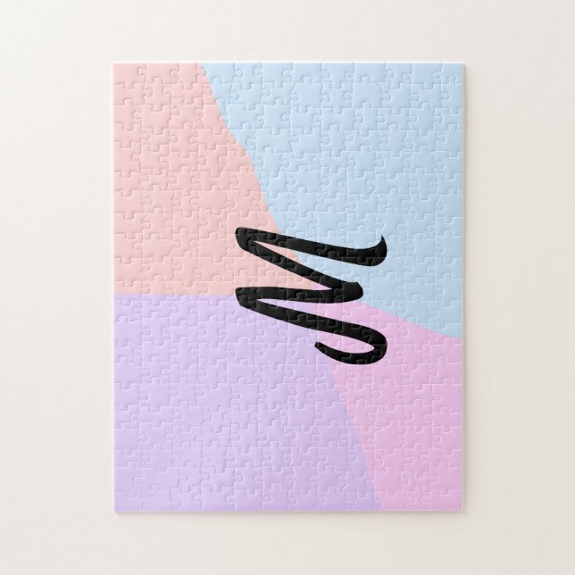 Puzzle simple logo monogramme minimal personnalisé (Vertical)