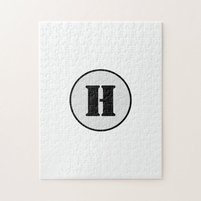 PUZZLE SIMPLE MODERNE MODERNE MONOGRAM ÉLÉGANT CHIC STYLE (Vertical)