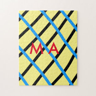 Puzzle Simple monogramme ajouter votre nom lettre man min