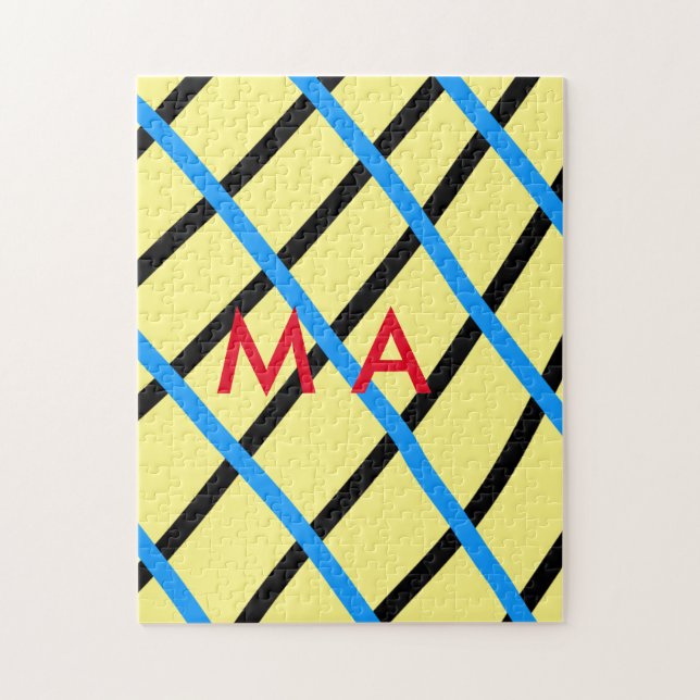 Puzzle Simple monogramme ajouter votre nom lettre man min (Vertical)