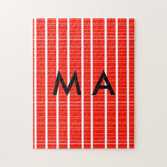 Puzzle Simple monogramme ajouter votre nom lettre man min (Vertical)