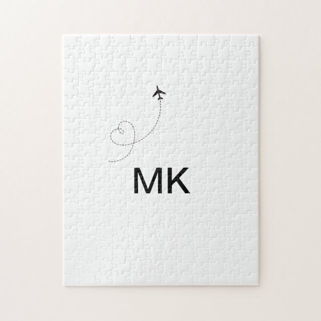 Puzzle Simple monogramme minimal ajouter le phot du plan  (Vertical)