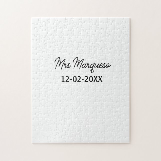 Puzzle simple monogramme minimal Mme M. nom date année Th (Vertical)