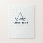 Puzzle simple monogramme personnalisé groomsmen<br><div class="desc">conception</div>
