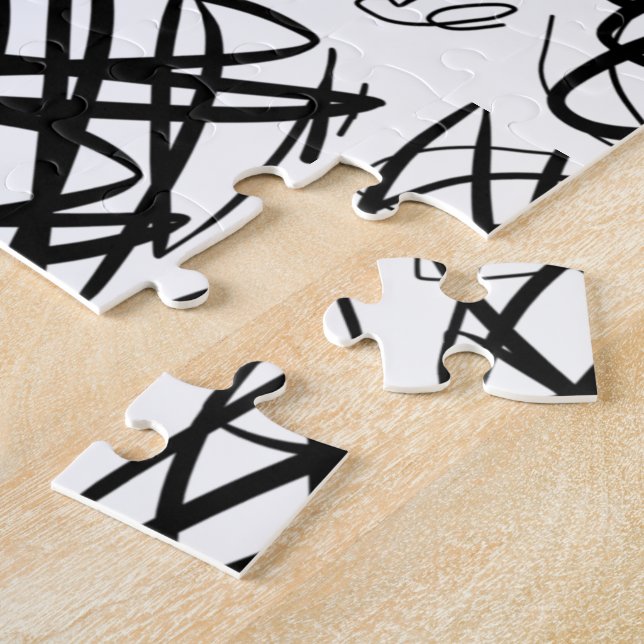 Puzzle Simple Scribble | Noir | Carrelage central | (Côté)