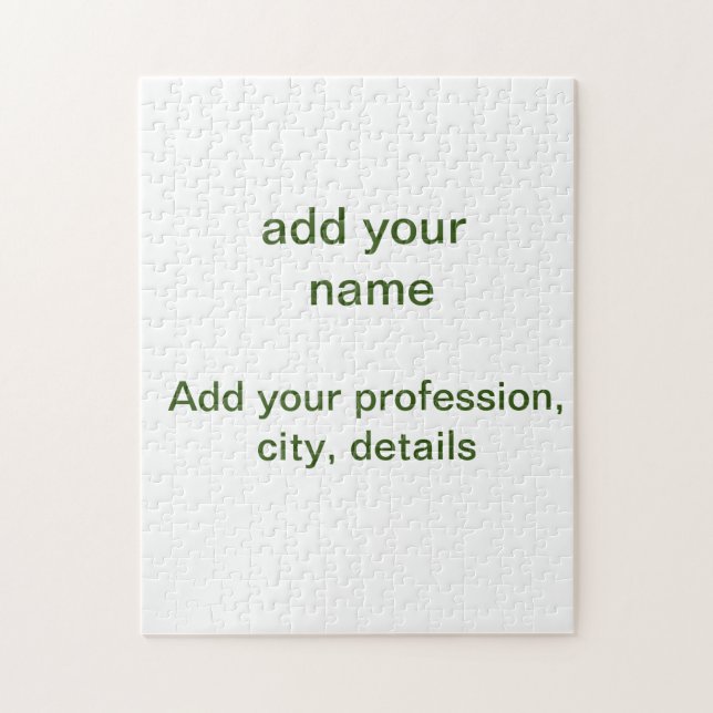 Puzzle Simple vert minimal ajouter votre nom de texte pho (Vertical)