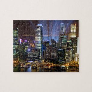 Puzzle Singapour centre-ville la nuit