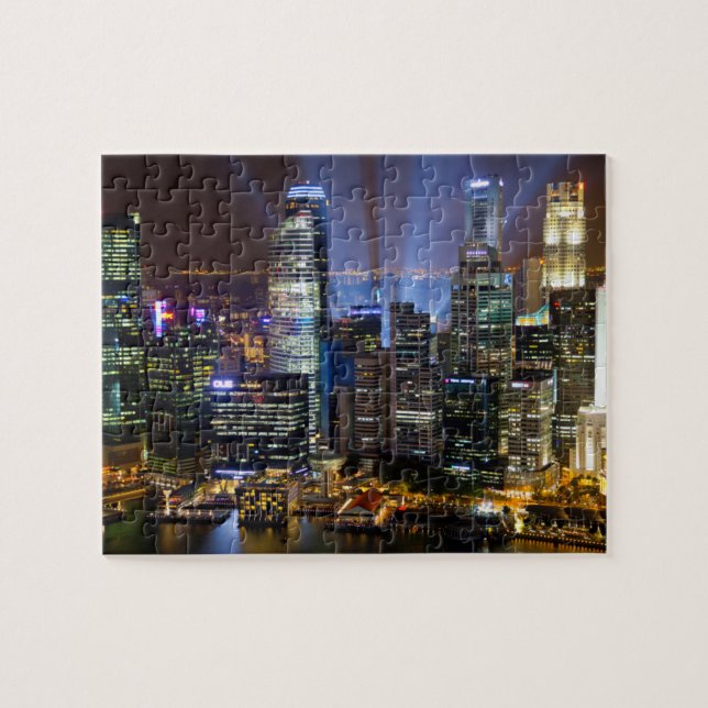 Puzzle Singapour centre-ville la nuit (Horizontal)