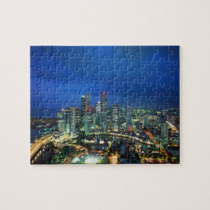 Puzzle Singapour Skyline la nuit, Singapour