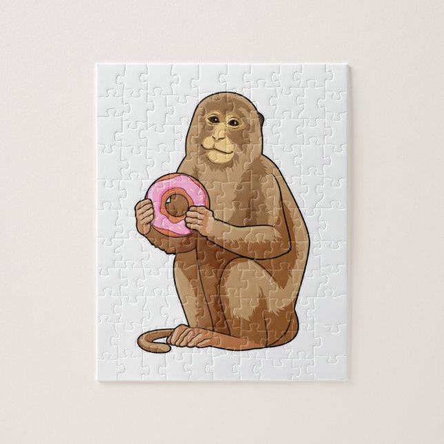 Puzzle Singe avec Donut (Vertical)