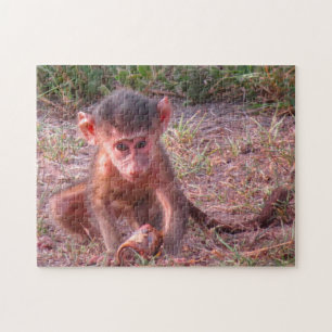 Puzzle Singe bébé rose