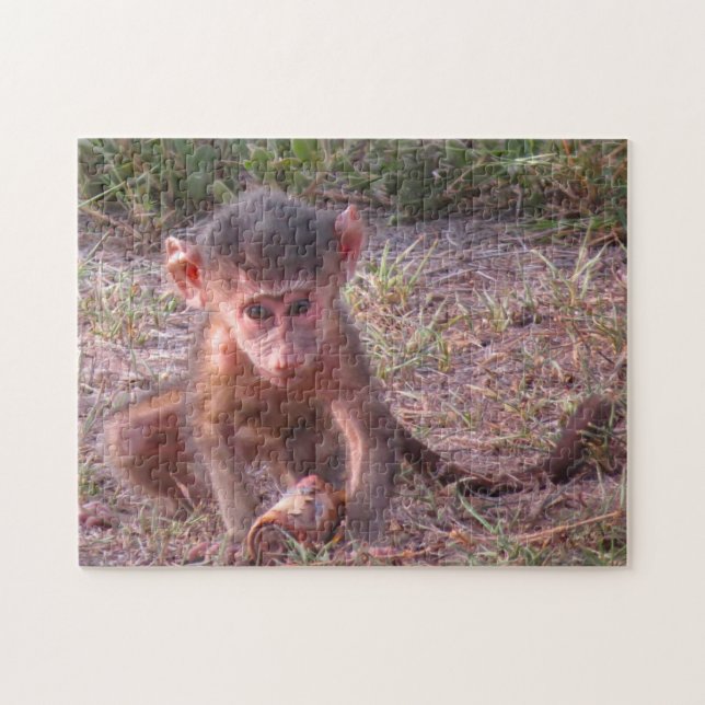 Puzzle Singe bébé rose (Horizontal)