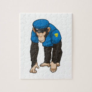 Puzzle Singe comme policier avec Uniforme