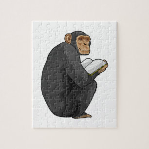 Puzzle Singe Nerd avec livre
