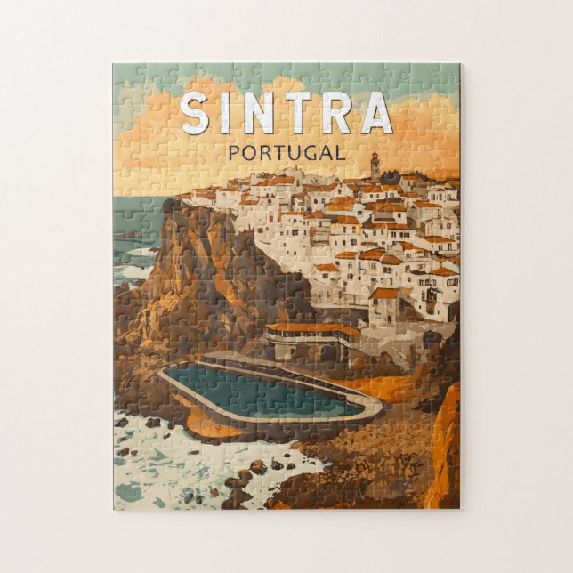 Puzzle Sintra Portugal Illustration Voyage Art Vintage (Vertical)
