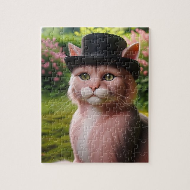 Puzzle Sir Whiskers le Chat en Fleur (Vertical)