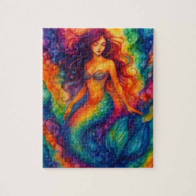 Puzzle Sirène Arc-en-ciel (Vertical)