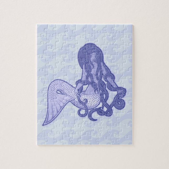 Puzzle Sirène assise bleue (Vertical)