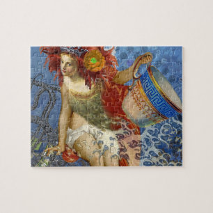 Puzzle Sirène du Verseau Art Gothique Bleu