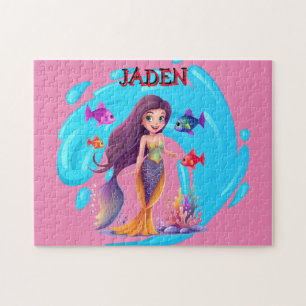 Puzzle Sirènes, Poisson éclaboussant dans l'eau personnal