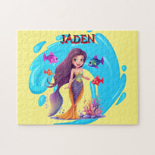 Puzzle Sirènes, Poisson éclaboussant dans l'eau personnal