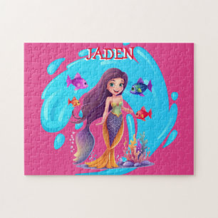 Puzzle Sirènes, Poisson éclaboussant dans l'eau personnal