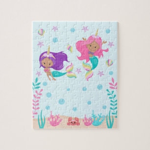 Puzzle Sirènes Unicorne Sous Le Ton Mer Moyen Peau