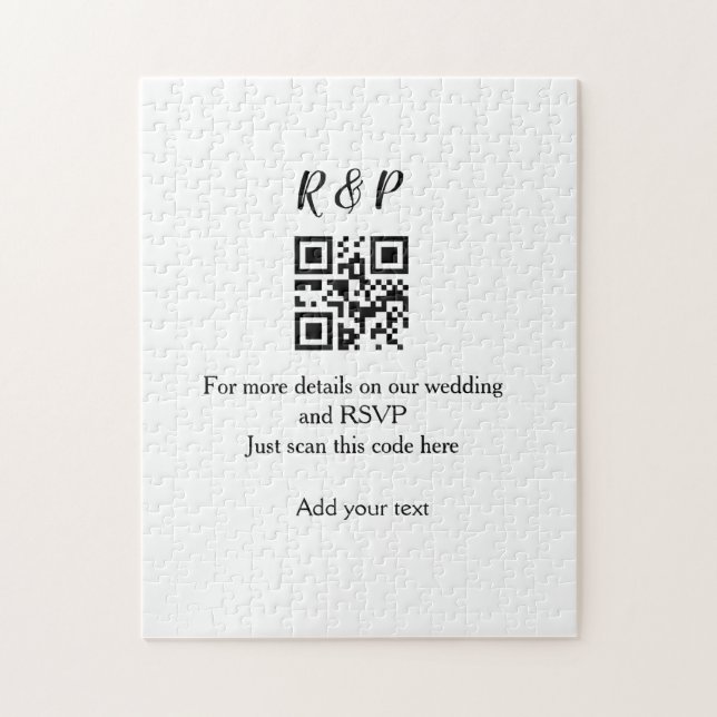 Puzzle site web de mariage rsvp q r code ajouter nom text (Vertical)