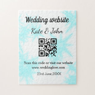 Puzzle Site web de mariage simple minimal Q R code ajoute