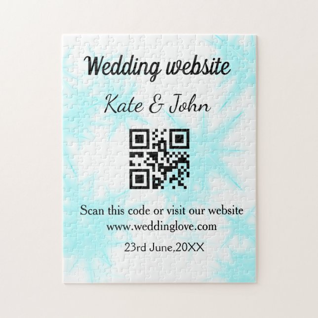Puzzle Site web de mariage simple minimal Q R code ajoute (Vertical)