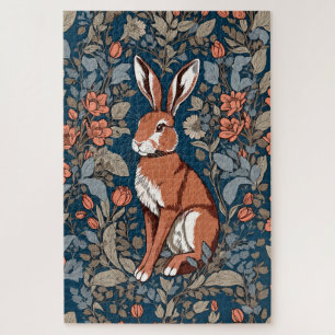 Puzzle Sitting Hare William Morris Inspiré Floral