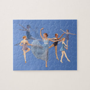 Puzzle Six ballerines sur le bleu