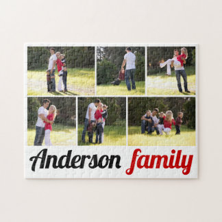 Puzzle Six photos de famille et le nom de famille photo c