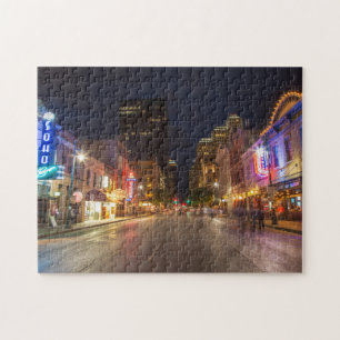 Puzzle Sixième Rue À Dusk Dans Le Centre D'Austin, Texa