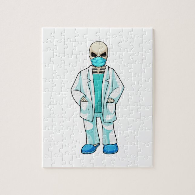 Puzzle Skeleton comme docteur avec masque visage (Vertical)